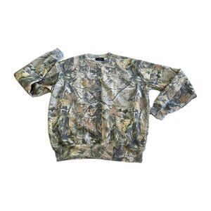 ALPHA Collective Camo Sweatshirt Mens L Multicolor LS Crewneck Unisex Y2K Vibe